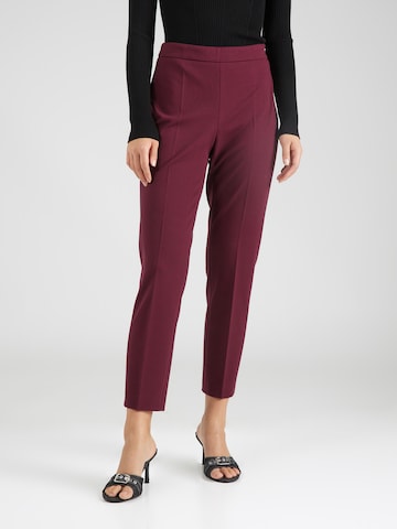 BOSS Black Regular Pleated Pants 'TILUNARA' in Red: front