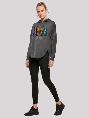 F4NT4STIC Sweatshirt  'Schmetterling Illusion' in Grau