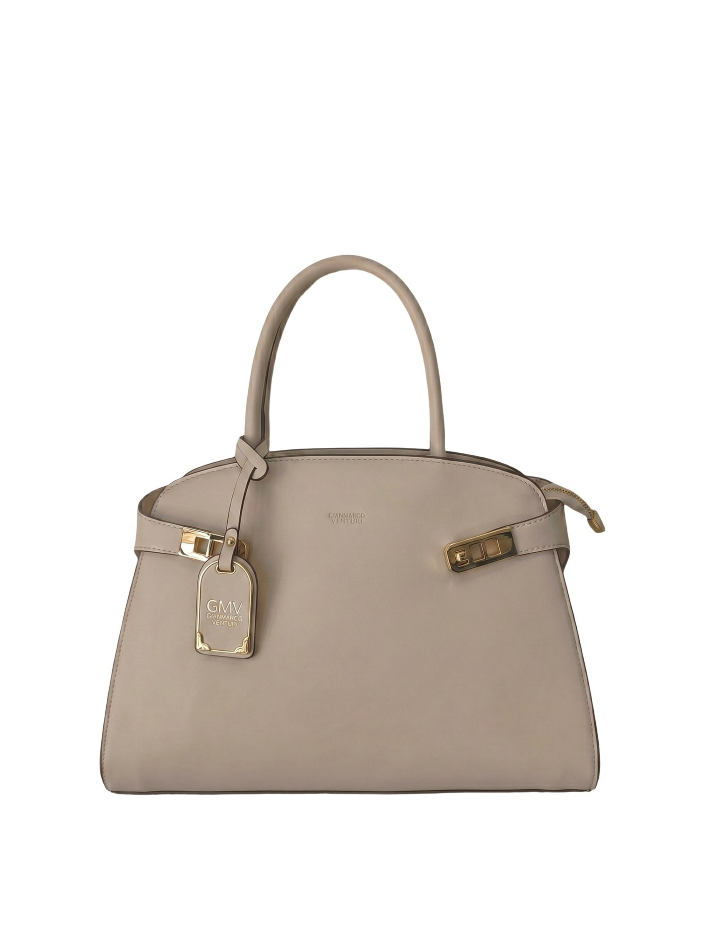 Borsa a mano di GianMarco Venturi in beige: frontale