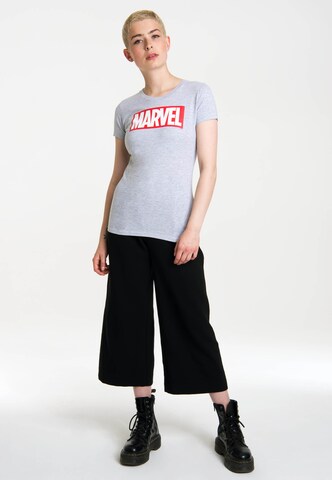 LOGOSHIRT Shirt 'Marvel' in Grijs