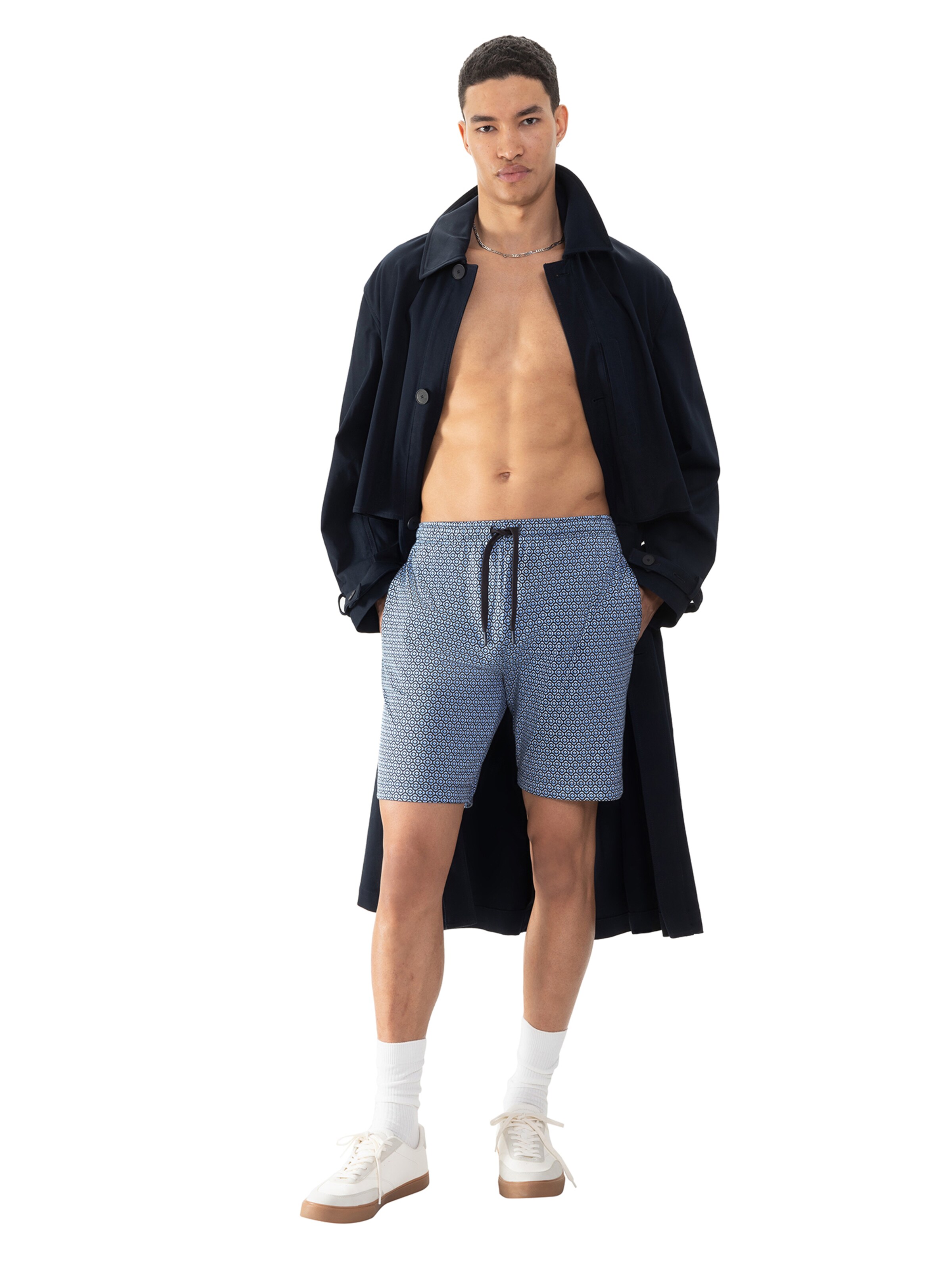 Mey Pyjamabroek 'Round Geo' in Blauw