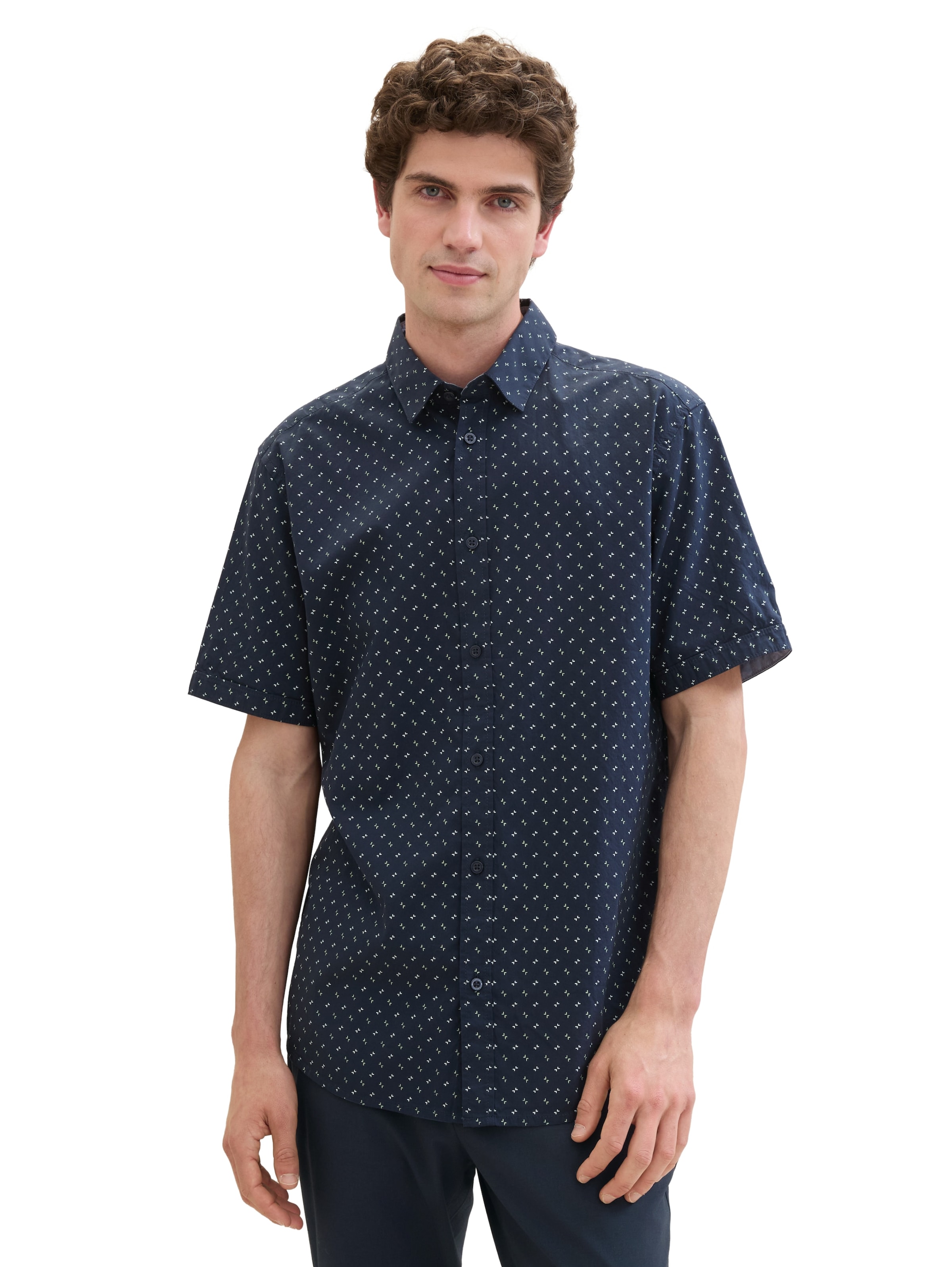 Coupe regular Chemise TOM TAILOR en bleu : devant