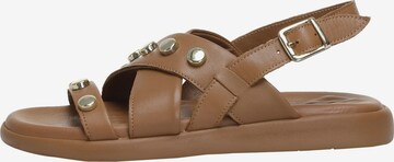 Nine West Strap Sandals in Brown: front