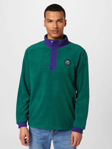 ADIDAS ORIGINALSSweater majica 'Wander Hour Quarter-Snap Polar Fleece' - zelena boja: prednji dio