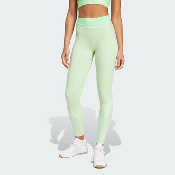 ADIDAS PERFORMANCE Skinny Sports trousers 'Hyperglam' in Green: front