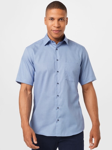 Coupe regular Chemise ETERNA en bleu : devant