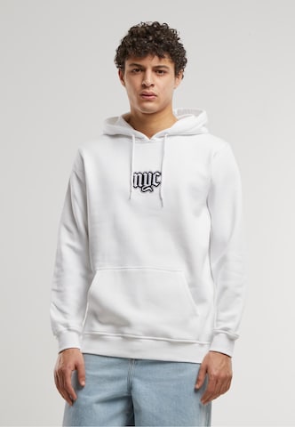 Bluză de molton 'NYC Old English Wording' de la Mister Tee pe alb: față