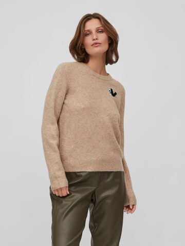 VILA Sweater 'Emika' in Beige: front