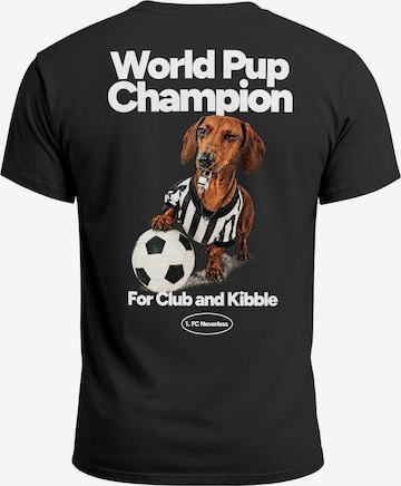 Neverless Shirt 'Soccer Dackel' in Schwarz: Vorderseite