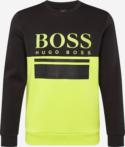 BOSS ATHLEISURE Sweatshirt 'Salbo 1' in de kleur Nachtblauw / Neongroen, Productweergave