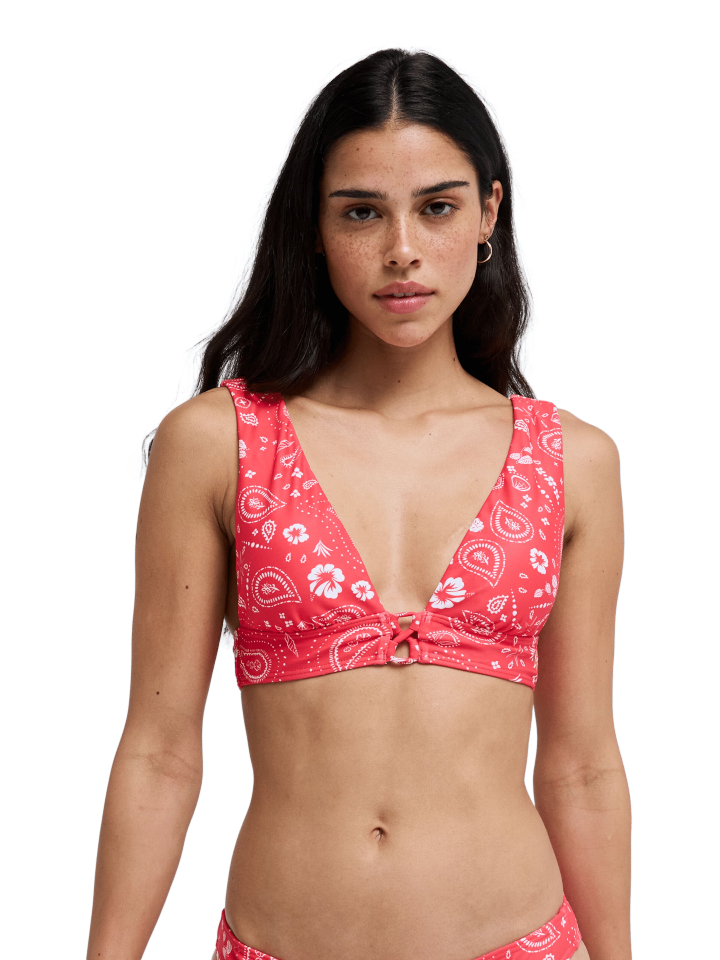 ROXY Triangle Bikini Top in Pink: front