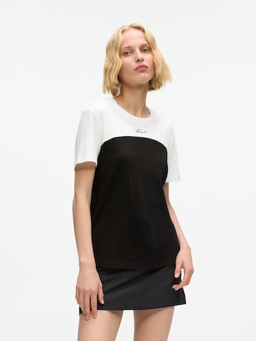 Maglietta 'SIGNATURE MONOCHROME' di Karl Lagerfeld in bianco: frontale