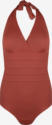 MAGIC Bodyfashion Trikotni nedrčki Enodelne kopalke | rdeča barva: sprednja stran