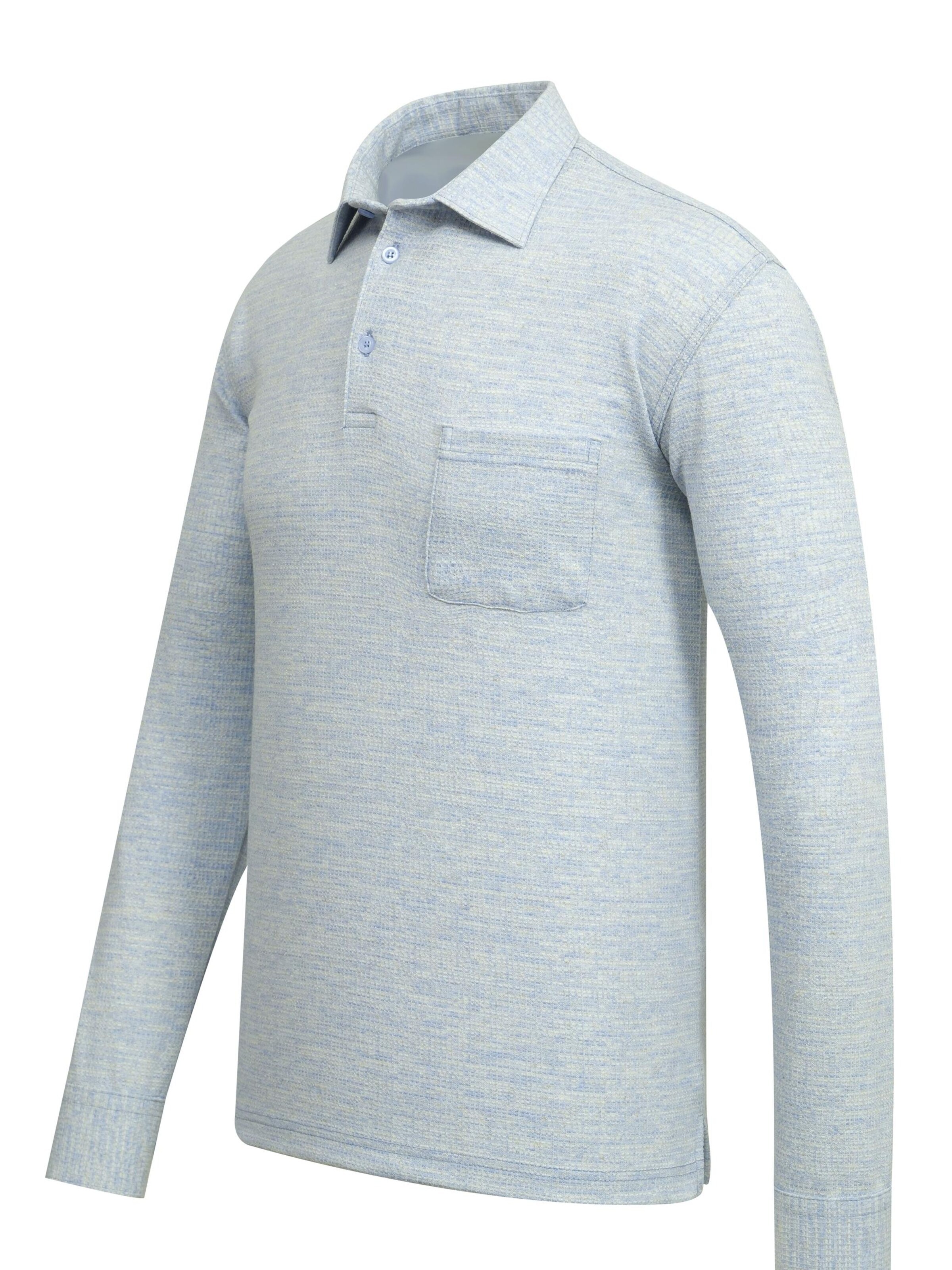 Cizgi Triko Shirt‌‌‌‌‌‌ in Blau