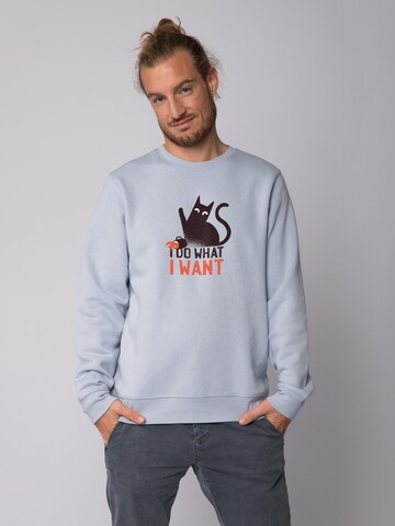 Watapparel Sweatshirt 'Cat' in Blauw: voorkant