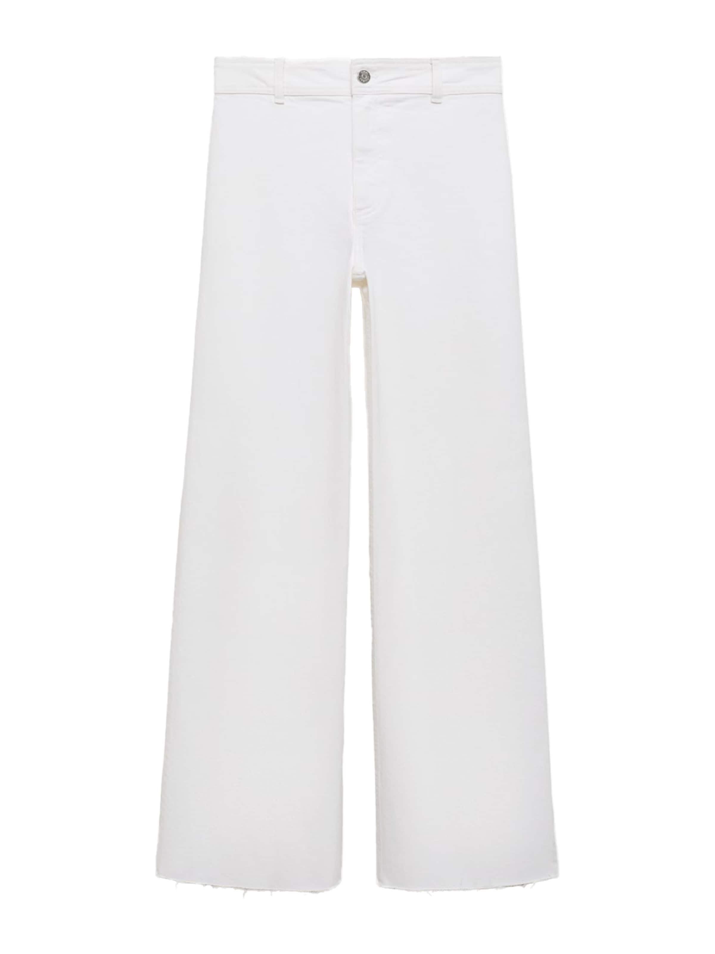 MANGO Wide Leg Jeans 'CATHERIN' i hvid: forside