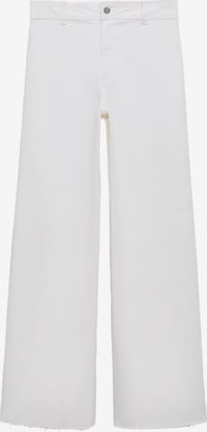 Wide leg Jeans 'CATHERIN' de la MANGO pe alb: față