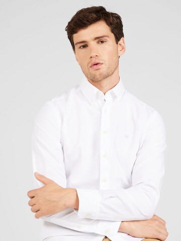 balta Hackett London Priglundantis modelis Marškiniai