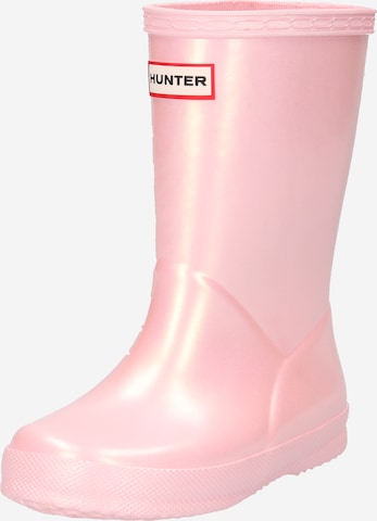 HUNTER Rubber Boots in Pink: front