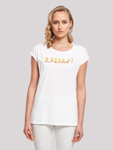 F4NT4STIC T-Shirt 'Looney Tunes Tweety Pie Colour Code' in Weiß: predná strana