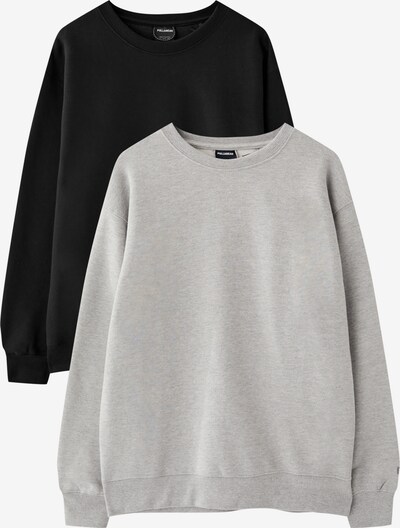 Pull&Bear Sweatshirt in grau / schwarz, Produktansicht