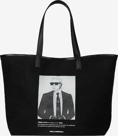 Karl Lagerfeld "Shopper" tipa soma pieejams One Size, krāsa - akmens / melns / balts, Preces skats