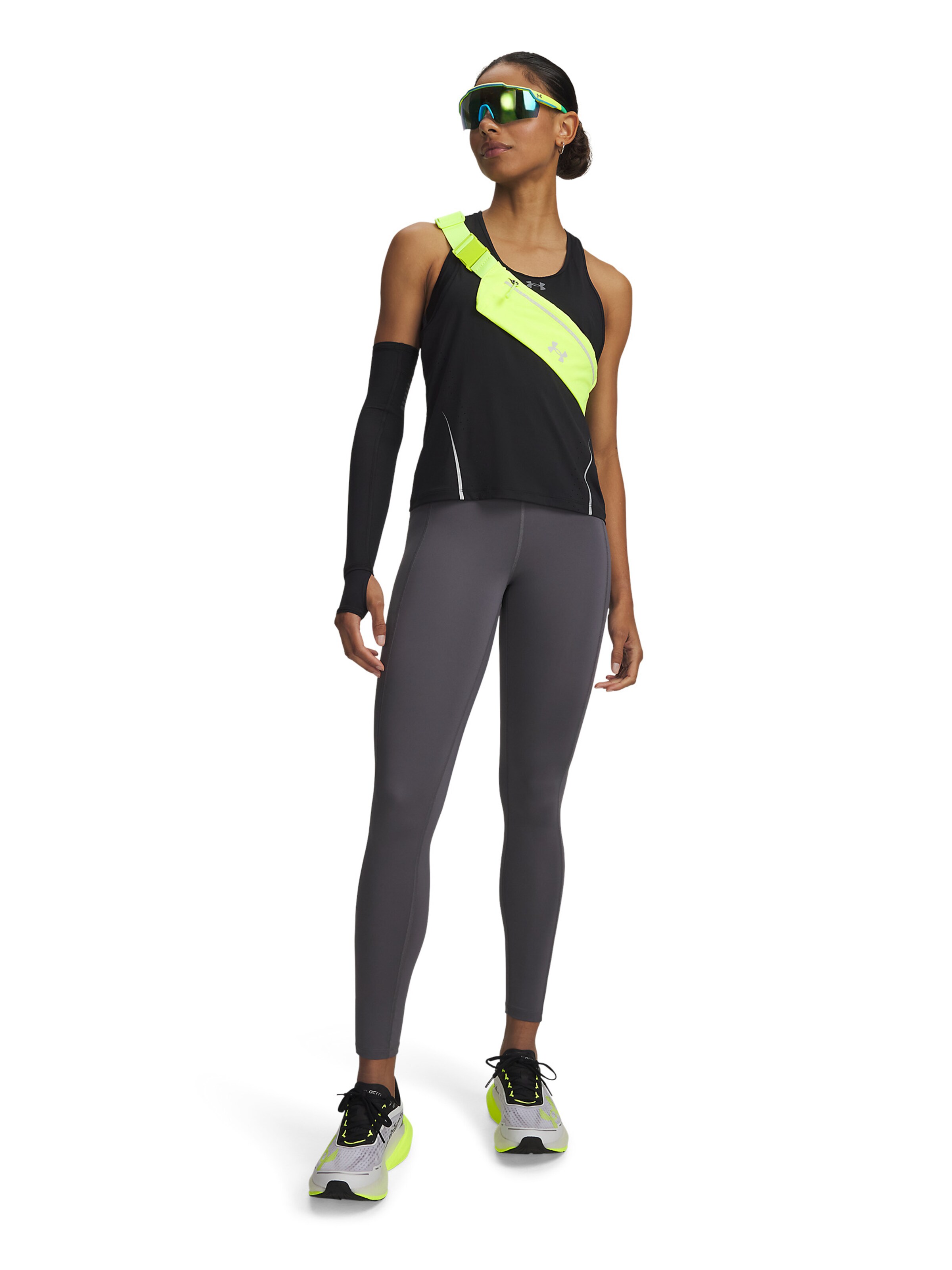 UNDER ARMOUR Skinny Workout Pants 'Velociti' in Grey
