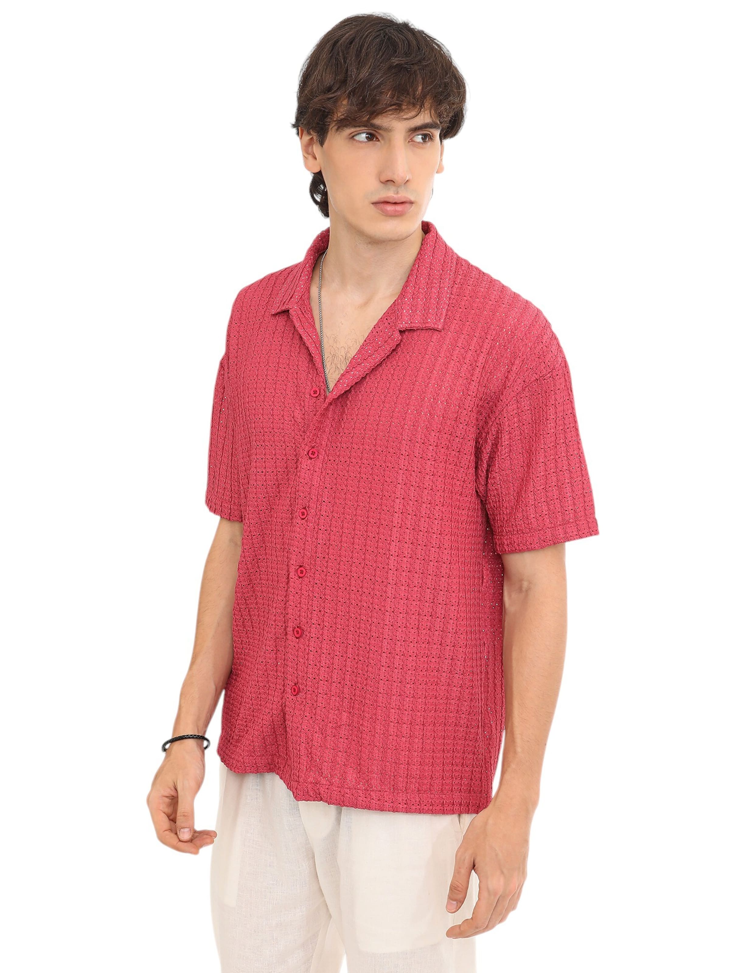 Comfort fit Camicia 'Tiffany' di Campus Sutra in rosso