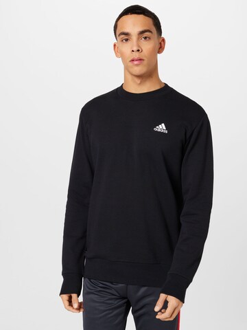 ADIDAS SPORTSWEAR Sports sweatshirt 'Essentials French Terry Embroidered Small Logo' in Black: front