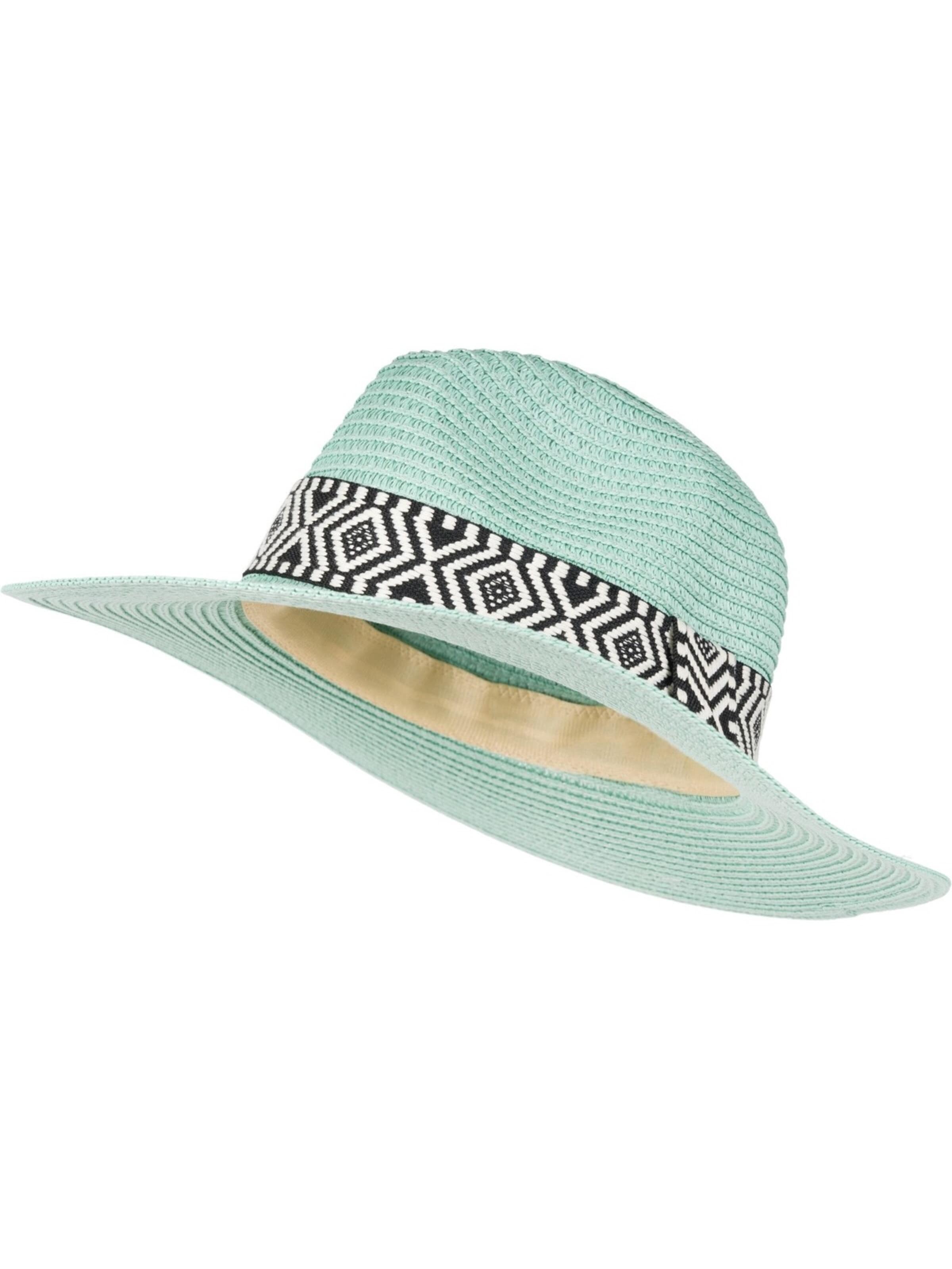 styleBREAKER Hat 'Panama Strohhut Hutband Azteken Muster' in Blue: front