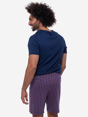 Mey Pyjama kurz 'Graphic Stripes' in Blau