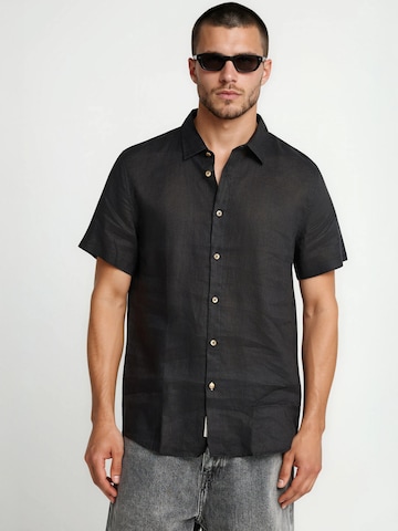 Funky Buddha Средняя посадка Рубашка в Черный: спереди