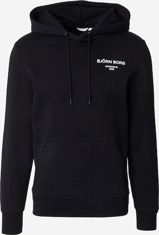 BJÖRN BORGSportska sweater majica 'ESSENTIAL 1' - crna boja: prednji dio