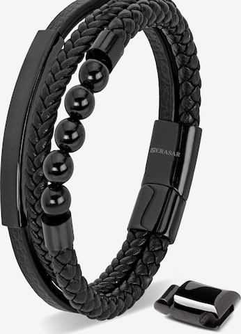 SERASAR Armband 'Pearl' in Schwarz: Vorderseite