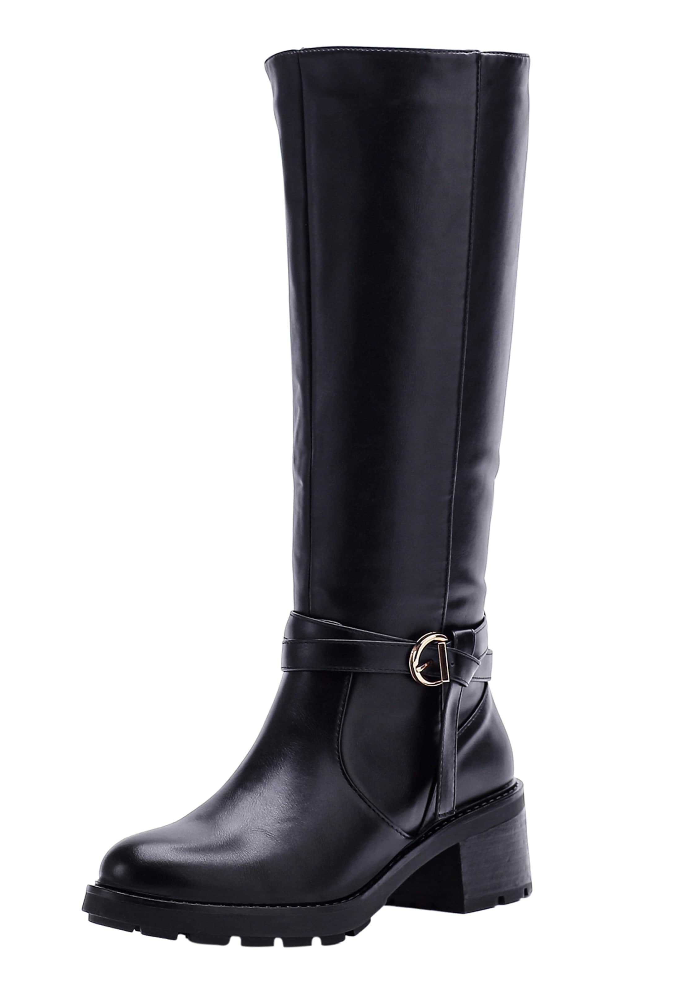 Elara Stiefel in Schwarz: Vorderseite