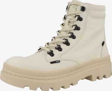 Palladium Lace-Up Boots in White: front