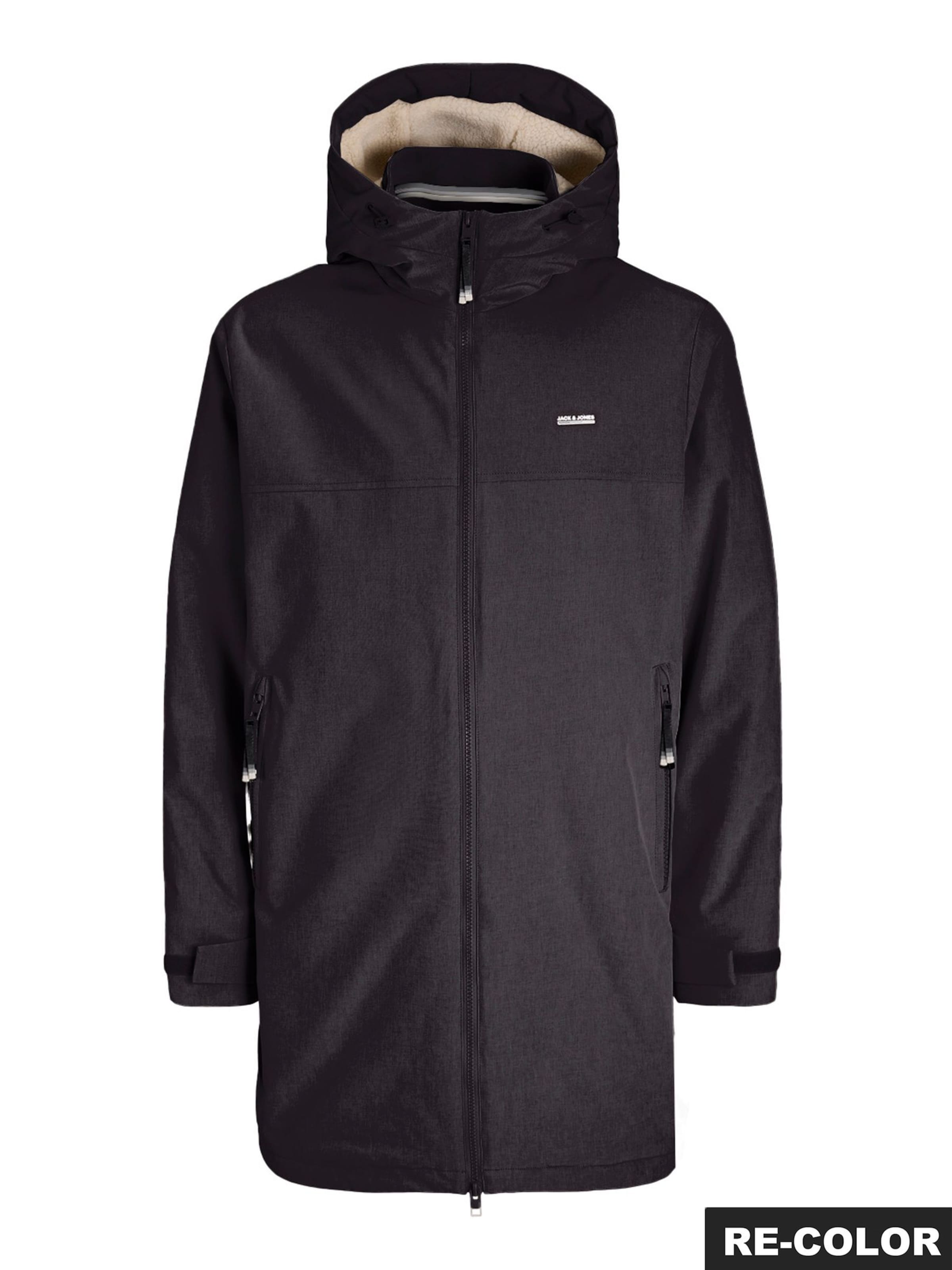 JACK & JONES - Parca de invierno en negro: frente