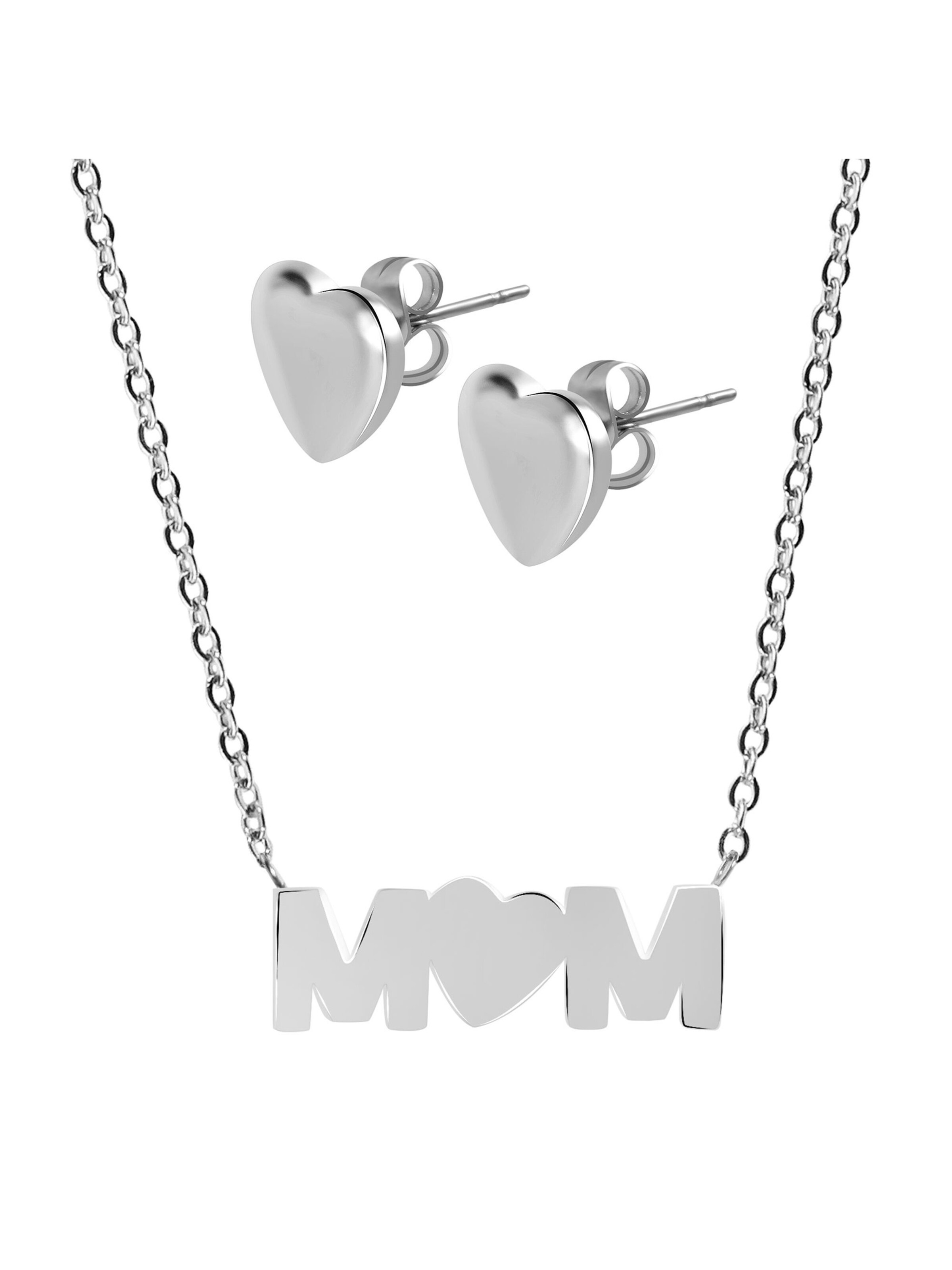 Akzent Jewelry Set in Silver: front