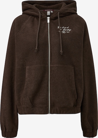 QS Sweatjacke in Braun: Vorderseite