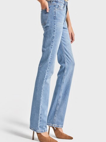 IT'S BASIC Regular Jeans 'Straight High Rise Jeans' in Blauw
