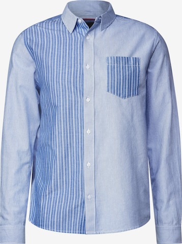 Street One MEN Regular fit Button Up Shirt in Blue: front