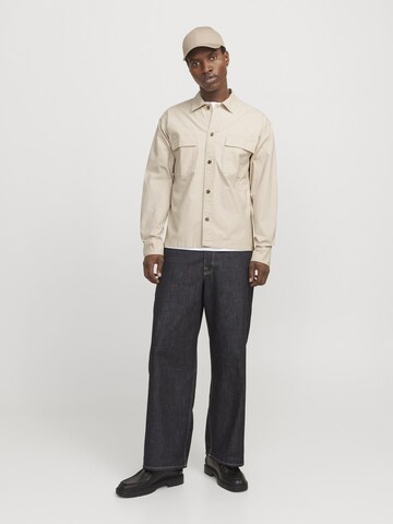 JACK & JONES Regular fit Button Up Shirt in Grey