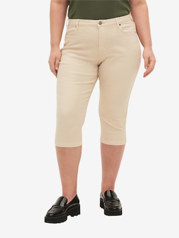 Zizzi Skinny Jeans 'Emily' in Beige: voorkant