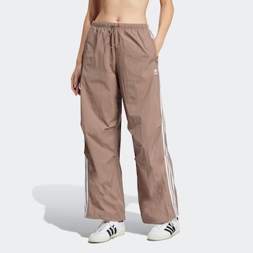 ADIDAS ORIGINALS Wide leg Trousers in Brown: front