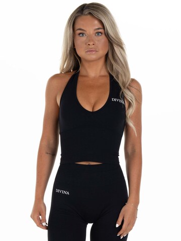 Bustier Soutien-gorge de sport 'Sleek' Divina en noir : devant