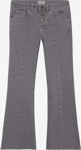 Scalpers Flared Trousers in Grey: front