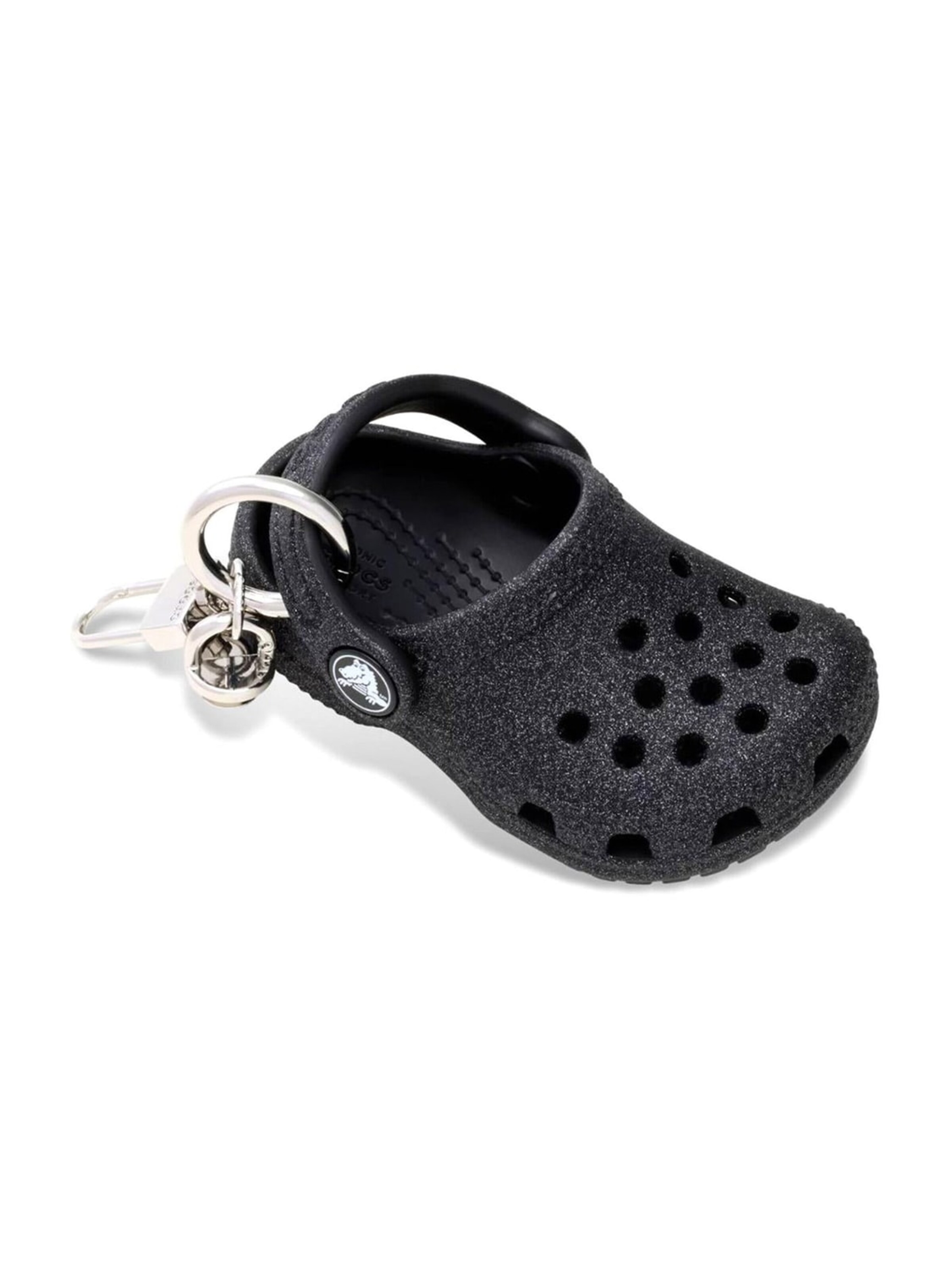Portachiavi 'Classic Glitter Clog Bag Charm' di Crocs in nero: frontale