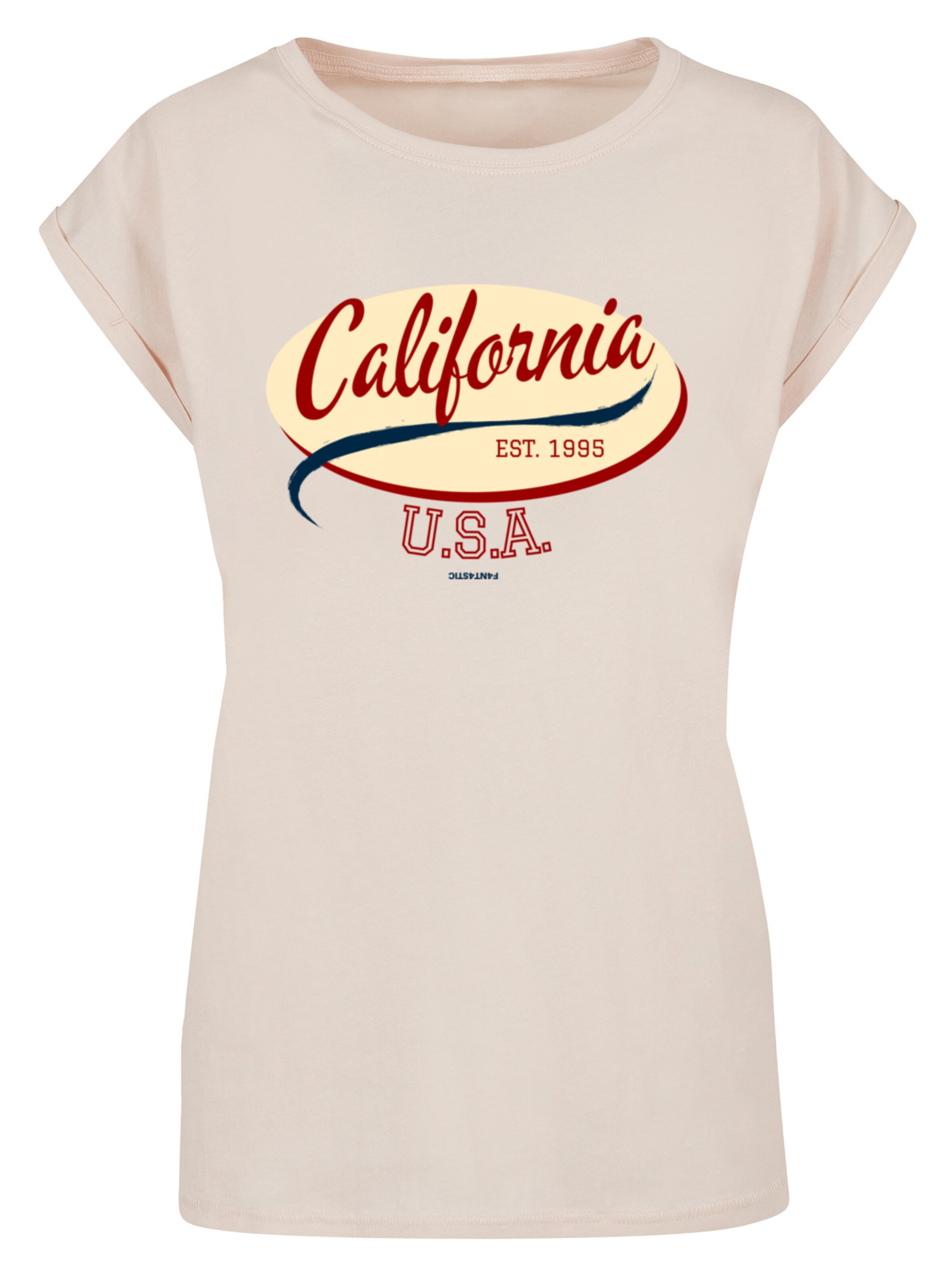 T-shirt 'California' F4NT4STIC en beige : devant