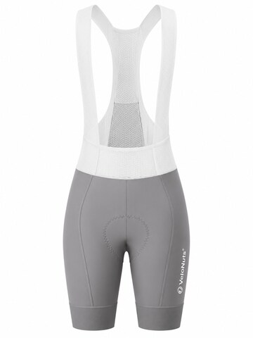 VeloNuts Slim fit Workout Pants 'Gepolsterte Damen Trägerhose' in Grey: front