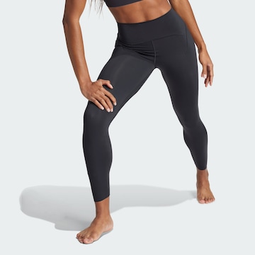 ADIDAS PERFORMANCE Skinny Workout Pants 'All Me Luxe' in Black: front